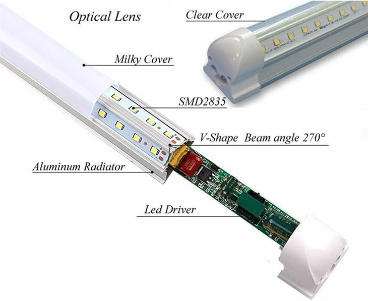 T8 integrated V shape led tube light