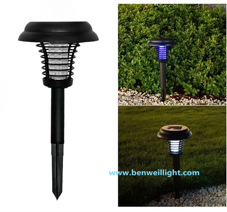 Solar Powered Mosquito Killer Lamp Bug Zapper LED Lawn Light Insect Round Plastic For Indoor Outdoor Garden high quality