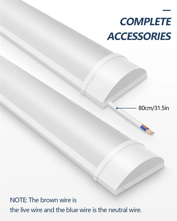 3-foot LED shop light fixture, 30W tube, 3600lm, 4000K neutral white, 90cm, 35.4-inch garage closet ceiling light. high quality