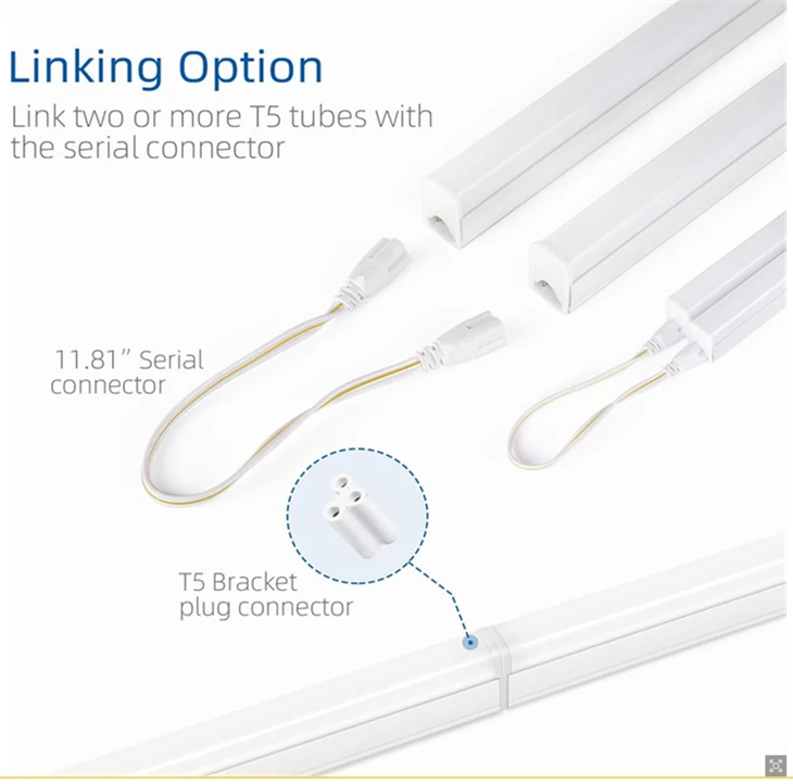 T5 Integrated LED Tube Light, Linkable, Plug And Play factory