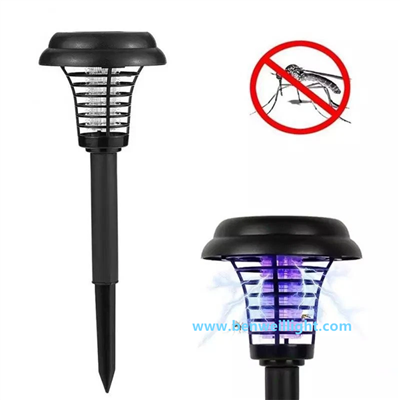 Solar Powered Mosquito Killer Lamp Bug Zapper LED Lawn Light Insect Round Plastic għal Ġnien ta 'barra ta' ġewwa