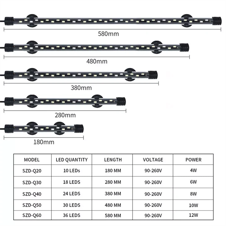Waterproof LED Aquarium Light Bar - Submersible Fish Tank Lighting